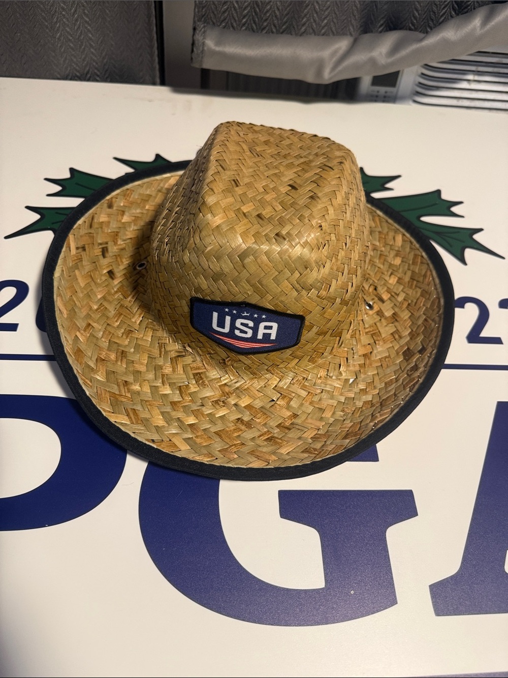Straw USA Patch Men’s Straw Hat - Natural